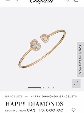 Chopard Rose Gold Heart Open Bangle with Floating Diamonds